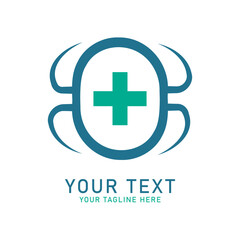 Fototapeta premium Abstract Medical Plus Logo, Rounded Shape with Cross Symbol Design, Isolated on White