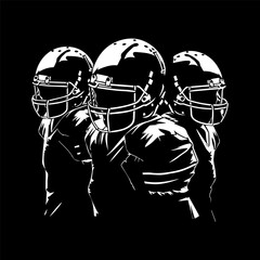 American Football icon. vector black Football icons on white background