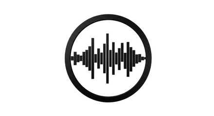 Isolated Sound Wave Icon in Circle