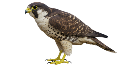 Isolated Peregrine Falcon Standing