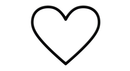 Isolated Heart Outline Icon, Black and White
