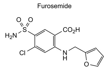 Chemical structure of furosemide, drug substance