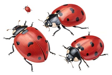 Fototapeta premium ladybug on white background