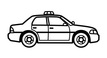 Isolated Taxi Car Outline