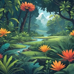 wallpaper template illustration with nature