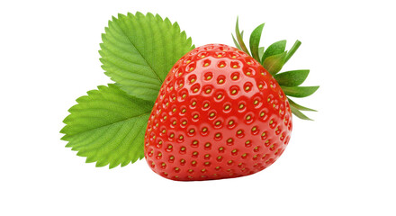 Isolated Strawberry with Leaves