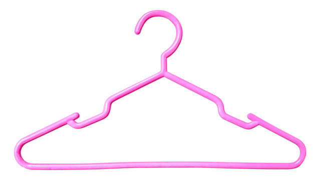 Pink plastic hanger, isolated on PNG background