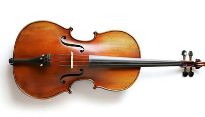 Beautiful cello isolated on white. Classical musical instrument