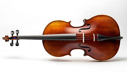 Beautiful cello isolated on white. Classical musical instrument