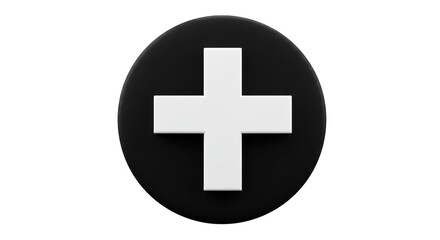Obraz premium Isolated Plus Sign on Black Circle Background