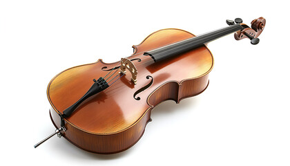 Fototapeta premium Beautiful cello isolated on white. Classical musical instrument