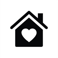 Heart shaped home symbol conveying love and warmth in design
