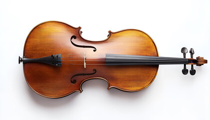 Beautiful cello isolated on white. Classical musical instrument