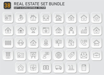 Versatile Real Estate Icon Set: A Comprehensive Collection for Property Services