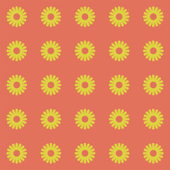 Floral Vector Pattern. Two-color bright spring Flower Ornament Pattern Background - floral graphic design element for web or print.