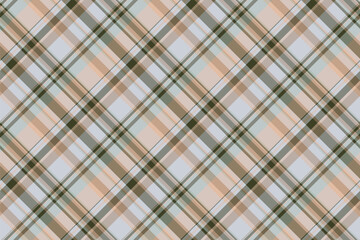 Summer textile check texture, table cloth vector background pattern. Backdrop plaid seamless fabric tartan in pastel and amber colors.