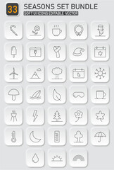 Collection of 33 Editable Seasonal Icons in Soft UI Vector Style for Design Use