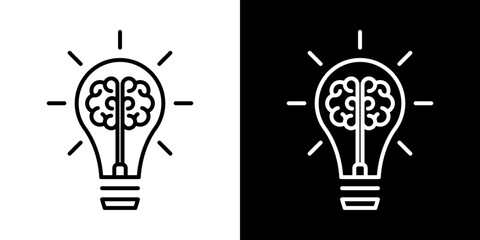 Light Bulb icon, vector isolated on white background. Idea sign, solution, inspiration, thinking concept. Lighting Electric lamp, electricity, shine, shiny. Flat style for graphic design, logo, web