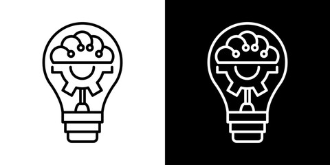 Light Bulb icon, vector isolated on white background. Idea sign, solution, inspiration, thinking concept. Lighting Electric lamp, electricity, shine, shiny. Flat style for graphic design, logo, web
