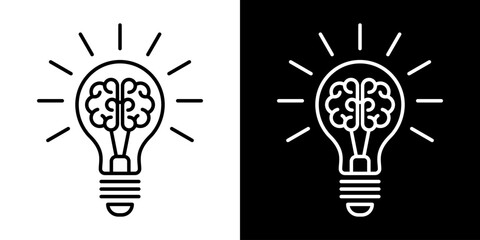 Light Bulb icon, vector isolated on white background. Idea sign, solution, inspiration, thinking concept. Lighting Electric lamp, electricity, shine, shiny. Flat style for graphic design, logo, web