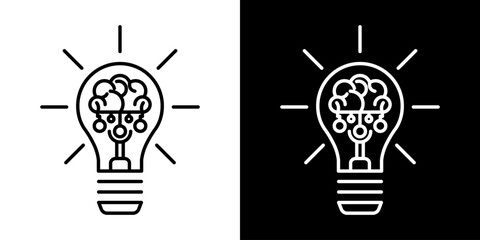 Light Bulb icon, vector isolated on white background. Idea sign, solution, inspiration, thinking concept. Lighting Electric lamp, electricity, shine, shiny. Flat style for graphic design, logo, web