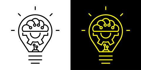 Light Bulb icon, vector isolated on white background. Idea sign, solution, inspiration, thinking concept. Lighting Electric lamp, electricity, shine, shiny. Flat style for graphic design, logo, web