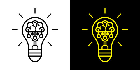 Light Bulb icon, vector isolated on white background. Idea sign, solution, inspiration, thinking concept. Lighting Electric lamp, electricity, shine, shiny. Flat style for graphic design, logo, web