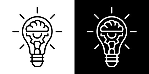 Light Bulb icon, vector isolated on white background. Idea sign, solution, inspiration, thinking concept. Lighting Electric lamp, electricity, shine, shiny. Flat style for graphic design, logo, web