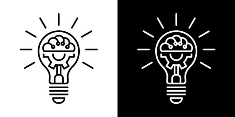 Light Bulb icon, vector isolated on white background. Idea sign, solution, inspiration, thinking concept. Lighting Electric lamp, electricity, shine, shiny. Flat style for graphic design, logo, web