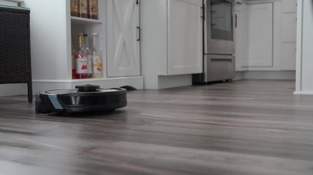 swiping and mopping the floor with a robot