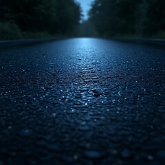 Wet road, night, forest, rain, headlights, asphalt, texture, background, travel, website