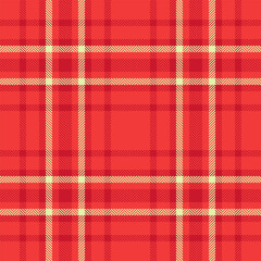 Folk fabric tartan textile, love background check seamless. Printing vector texture plaid pattern in red and light colors.