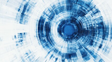 Abstract blue circular design radiating outwards.