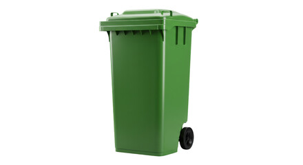 Isolated Green Garbage Can