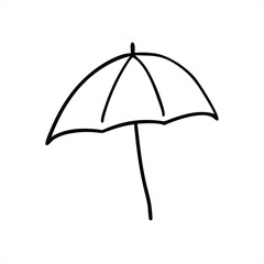 Simple vector illustration of an umbrella on a white background