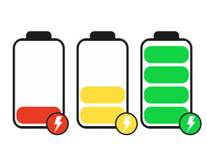 Phone battery charge status symbols