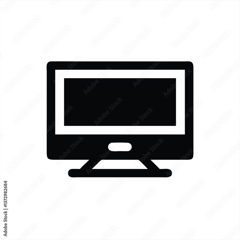Wall mural modern computer monitor illustration for digital workspace setup