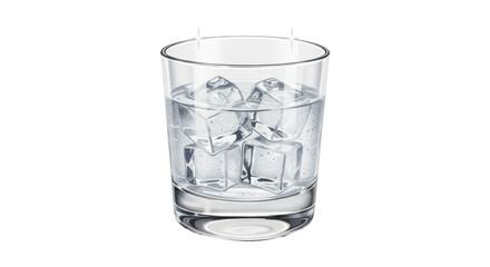 Isolated Glass of Water with Ice