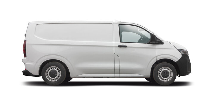 VW T7 Transporter van side view isolated on white background