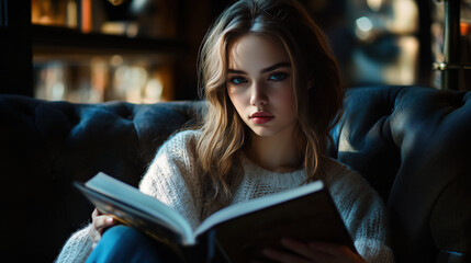  university student studies in a cozy coffee shop