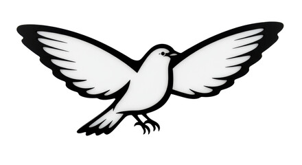 Isolated Dove Flying