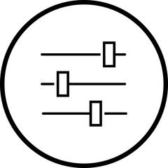 Filter setting icon. Filter control setting vector isolated on transparent background. Digital Management symbol, Equalizer control icon sign. Editable stroke, Vector illustration.