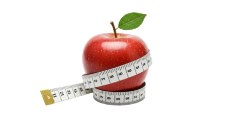 Isolated Apple with Measuring Tape