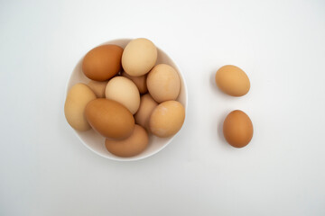 brown eggs in a bowl