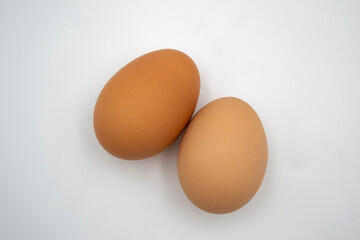 Chicken eggs. Eggs on a white background.