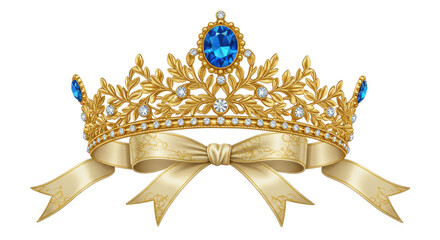 Isolated Golden Crown with Blue Jewel © Lukas