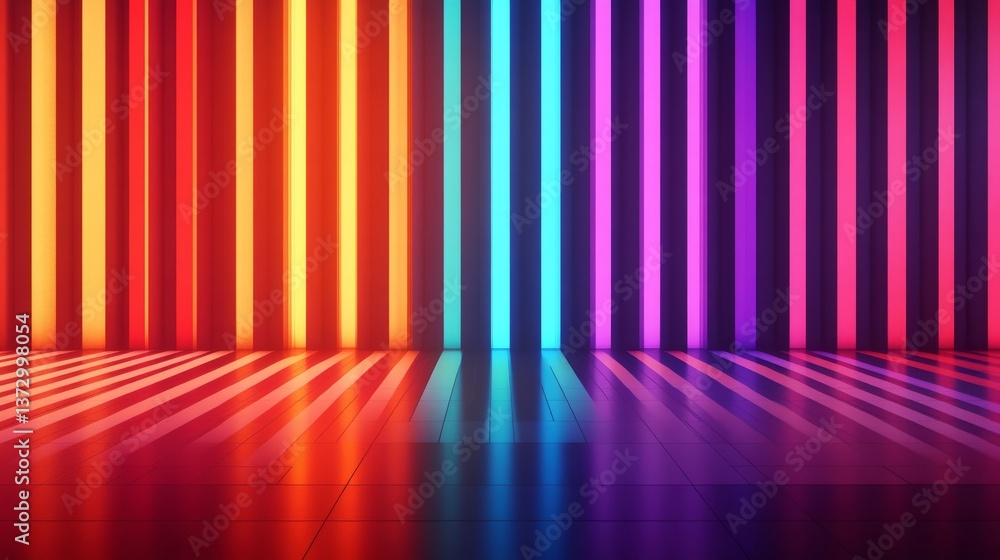 Poster the image presents a 3d-rendered abstract background with a kaleidoscope of colors, illuminated by b