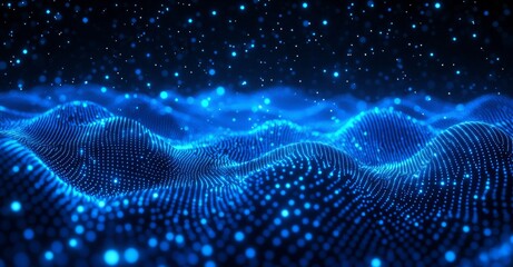 A sea of data is drowning the metaverse, with an abstract floor technology background that features blue LED lighting