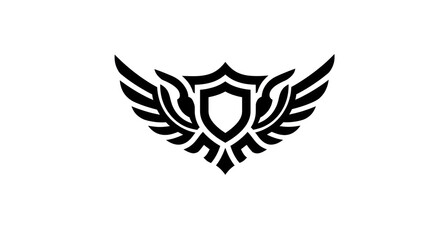 Obraz premium Isolated Winged Shield Emblem