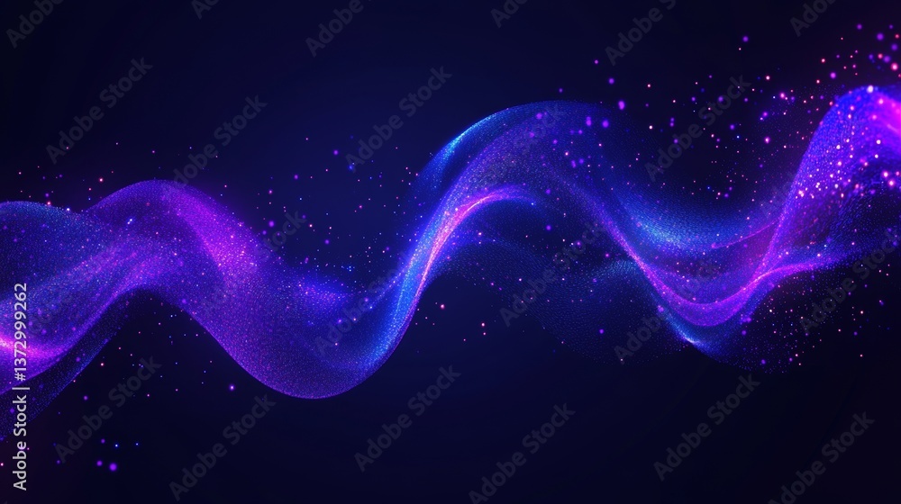 Poster a soothing and fulfilling flow of particles, accompanied by refined waves of vibrant dust and enchan